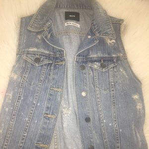 Destroyed denim vest